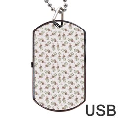 Warm Blossom Harmony Floral Pattern Dog Tag Usb Flash (two Sides) by dflcprintsclothing