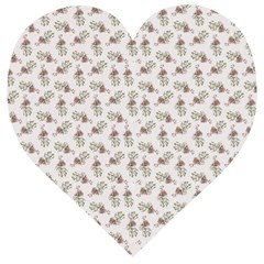 Warm Blossom Harmony Floral Pattern Wooden Puzzle Heart by dflcprintsclothing