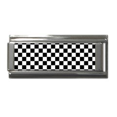 Black White Checker Pattern Checkerboard Superlink Italian Charm (9mm) by Cowasu