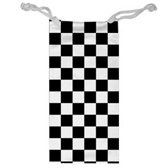 Black White Checker Pattern Checkerboard Jewelry Bag