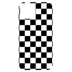 Black White Checker Pattern Checkerboard Iphone 14 Black Uv Print Case by Cowasu