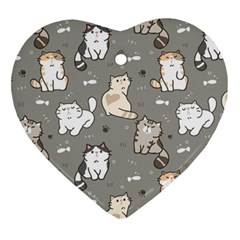 Cute Cat Pattern Cartoon Ornament (heart)
