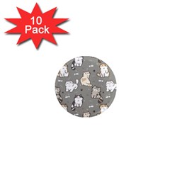 Cute Cat Pattern Cartoon 1  Mini Magnet (10 Pack) 