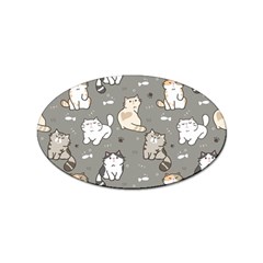 Cute Cat Pattern Cartoon Sticker (oval) by Cowasu