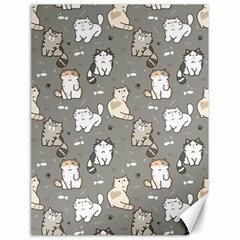 Cute Cat Pattern Cartoon Canvas 18  X 24 