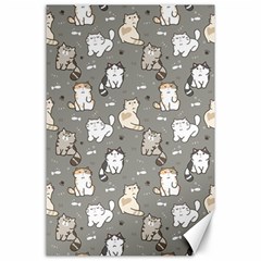 Cute Cat Pattern Cartoon Canvas 24  X 36 