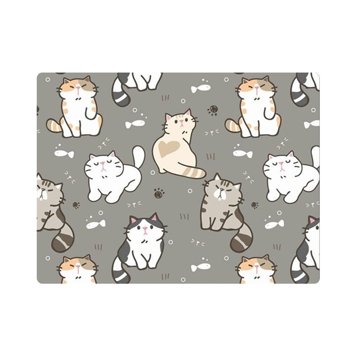 Cute Cat Pattern Cartoon Premium Plush Fleece Blanket (Mini)