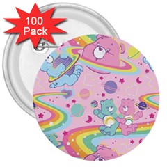 Bears Kawaii Pattern 3  Buttons (100 Pack) 
