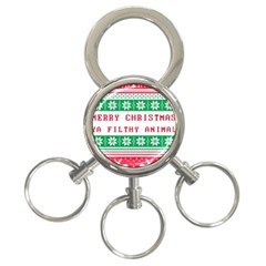 Merry Christmas Ya Filthy Animal 3-ring Key Chain