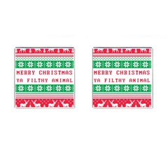 Merry Christmas Ya Filthy Animal Cufflinks (square) by Cowasu