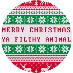 Merry Christmas Ya Filthy Animal Uv Print Round Tile Coaster by Cowasu