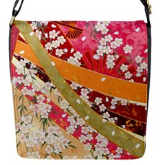 Japanese Kimono Pattern Flap Closure Messenger Bag (s)