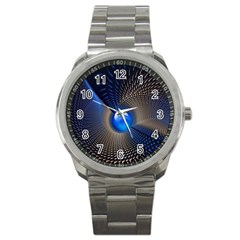 Abstract Background Pattern Sport Metal Watch