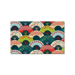 Japanese Fans Bright Pattern Sticker Rectangular (10 Pack)