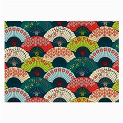 Japanese Fans Bright Pattern Large Glasses Cloth (2 Sides)