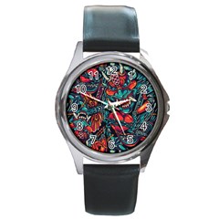 Japanese Graffiti Round Metal Watch