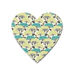 Flora Nature Color Japanese Patterns Heart Magnet by Cowasu