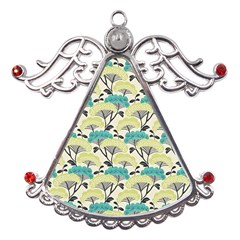 Flora Nature Color Japanese Patterns Metal Angel With Crystal Ornament