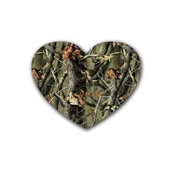 Realtree Camo Seamless Pattern Rubber Coaster (heart)