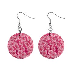 Cute Pink Sakura Flower Pattern Mini Button Earrings