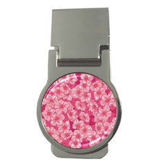 Cute Pink Sakura Flower Pattern Money Clips (round) 