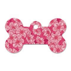 Cute Pink Sakura Flower Pattern Dog Tag Bone (one Side) by Cowasu