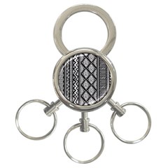 Tribal African Pattern 3-ring Key Chain