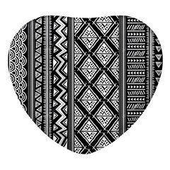 Tribal African Pattern Heart Glass Fridge Magnet (4 Pack) by Cowasu