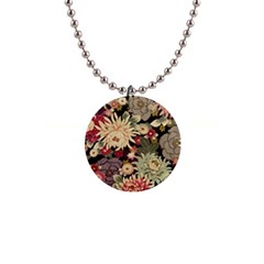 Japanese Flower Art 1  Button Necklace