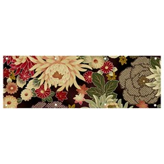 Japanese Flower Art Banner And Sign 9  X 3  by Cowasu