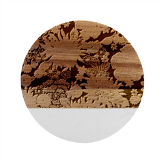 Japanese Flower Art Marble Wood Coaster (round) by Cowasu