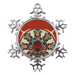 Skull Grateful Dead Phone Gratefuldead Metal Large Snowflake Ornament by Cowasu