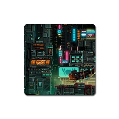 Video Game Pixel Art Square Magnet