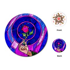 Stained Glass Rose Playing Cards Single Design (round)