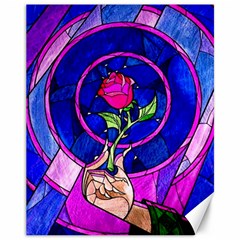 Stained Glass Rose Canvas 11  X 14 