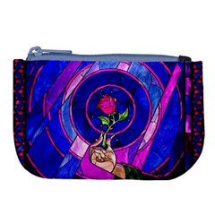 Stained Glass Rose Large Coin Purse by Cowasu