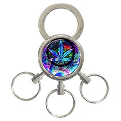 Cannabis Psychedelic 3-ring Key Chain