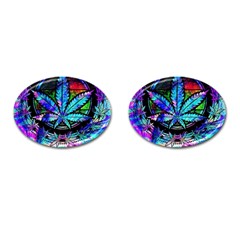 Cannabis Psychedelic Cufflinks (oval)