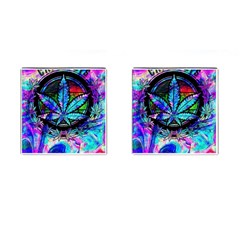 Cannabis Psychedelic Cufflinks (square)