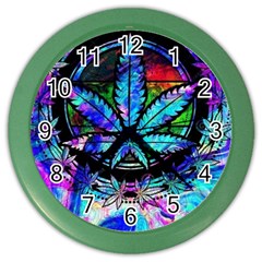 Cannabis Psychedelic Color Wall Clock