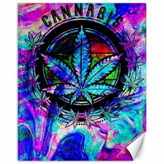 Cannabis Psychedelic Canvas 11  X 14 