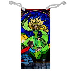 Beauty Stained Glass Rose Jewelry Bag