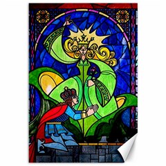 Beauty Stained Glass Rose Canvas 12  X 18 