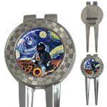 Starry Surreal Psychedelic Astronaut Space 3-in-1 Golf Divots Front