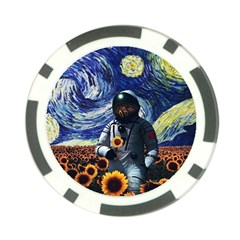 Starry Surreal Psychedelic Astronaut Space Poker Chip Card Guard