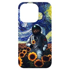 Starry Surreal Psychedelic Astronaut Space Iphone 14 Pro Black Uv Print Case by Cowasu