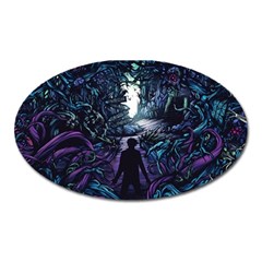 Horror Psychedelic Art Oval Magnet