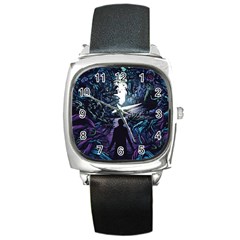 Horror Psychedelic Art Square Metal Watch