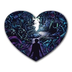 Horror Psychedelic Art Heart Mousepad