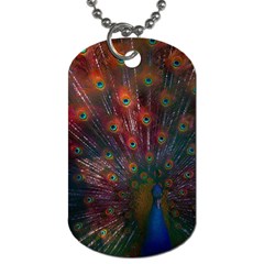 Red Peacock Feather Dog Tag (two Sides)